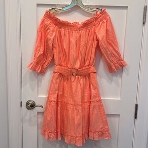 Lilly Pulitzer sherbet orange ruffle dress. Size large. NWOT. Perfect condition.